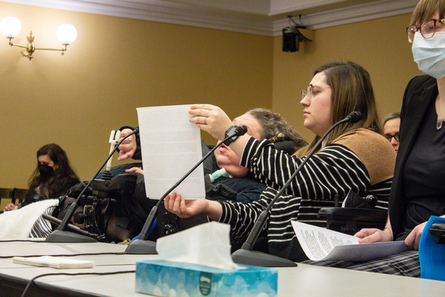 Maria Matzik testifying in front of the Subcommittee